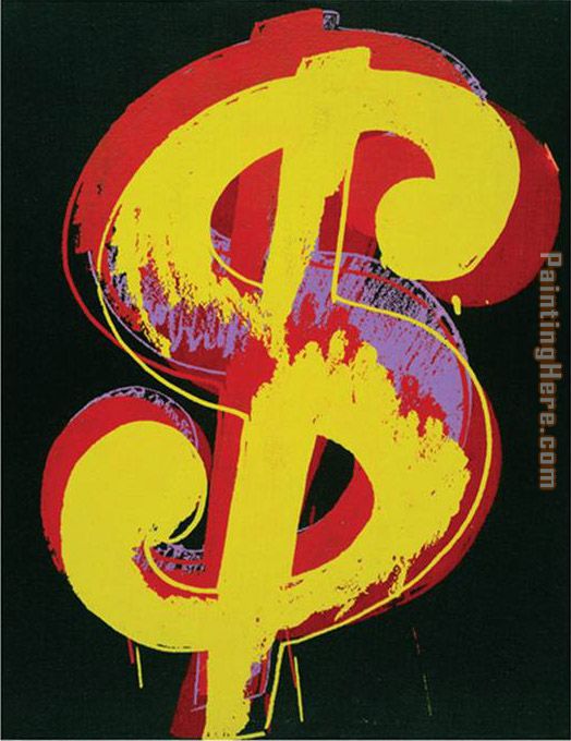 Andy Warhol Dollar Sign Yellow and Red